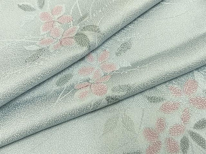 平和屋着物▽上質な小紋 単衣 草花文 正絹 逸品 AAAZ9026fy