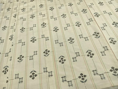平和屋着物▽上質な紬　単衣　花間道　正絹　逸品　AAAZ9027fy
