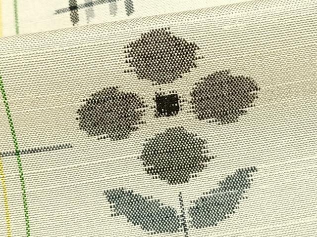 平和屋着物▽上質な紬　単衣　花間道　正絹　逸品　AAAZ9027fy