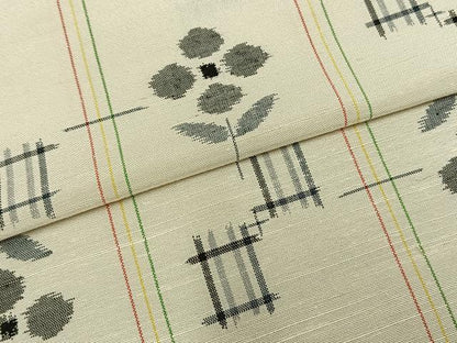 平和屋着物▽上質な紬　単衣　花間道　正絹　逸品　AAAZ9027fy