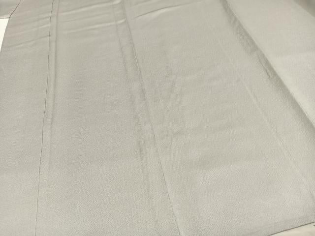 平和屋着物▽上質な色無地 単衣 紗綾形地紋 白鼠色 正絹 逸品 AAAZ9032fy