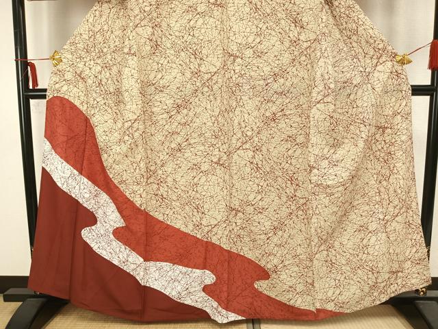 平和屋着物▽訪問着　単衣　流水文　正絹　逸品　AAAZ9036fy