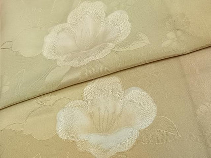 平和屋着物▽上質な小紋 単衣 地紋起こし 草花文 暈し染め 正絹 逸品 AAAZ9037fy