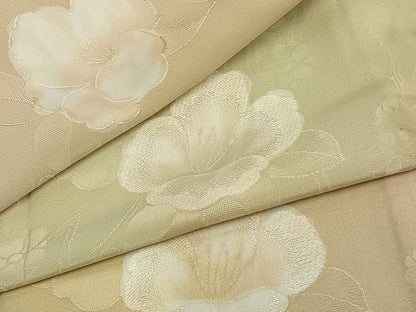 平和屋着物▽上質な小紋 単衣 地紋起こし 草花文 暈し染め 正絹 逸品 AAAZ9037fy