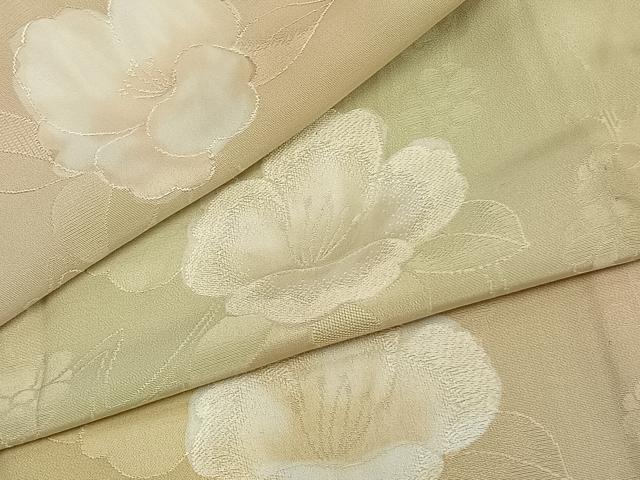 平和屋着物▽上質な小紋 単衣 地紋起こし 草花文 暈し染め 正絹 逸品 AAAZ9037fy