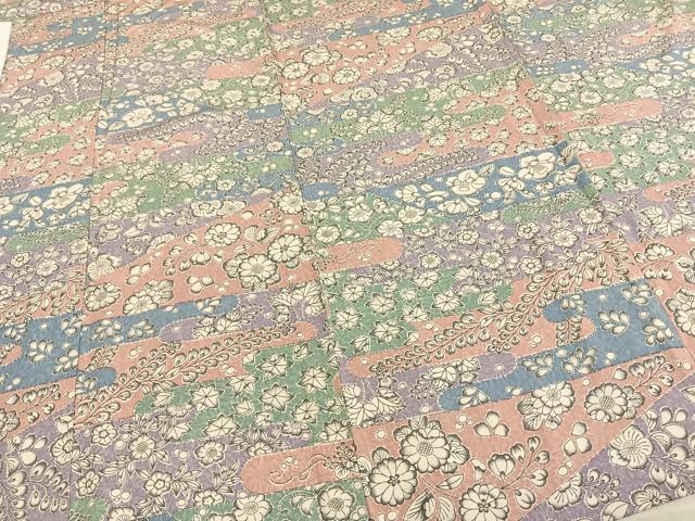 平和屋着物▽上質な小紋 単衣 辻が花 ロング丈 正絹 逸品 AAAZ9038fy