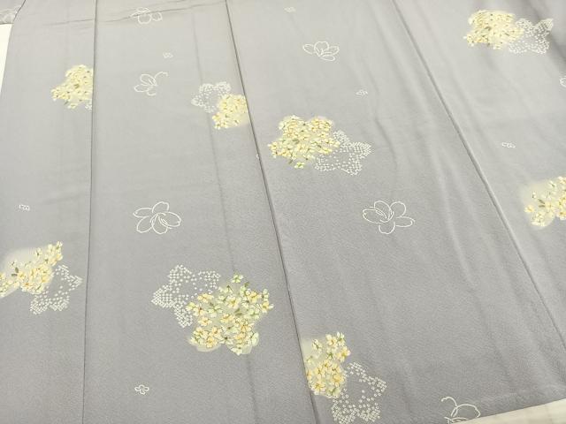 平和屋着物▽上質な小紋 単衣 舞花文 正絹 逸品 AAAZ9044fy