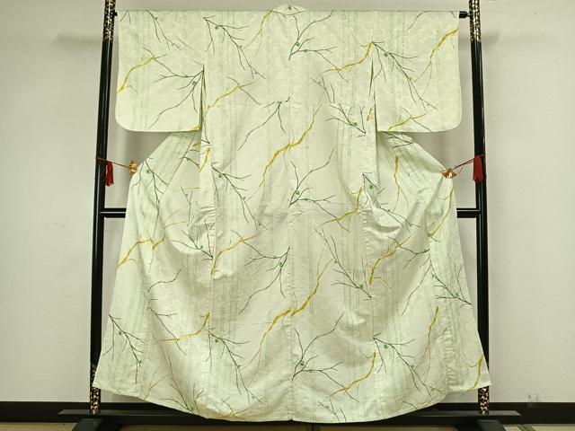 平和屋着物▽小紋 単衣 枝花文 洗える着物 AAAZ9047fy