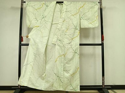 平和屋着物▽小紋 単衣 枝花文 洗える着物 AAAZ9047fy