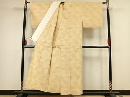 平和屋着物▽上質な紬 単衣 霞文 正絹 逸品 AAAZ9051fy