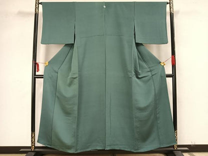 平和屋着物▽上質な色無地 単衣 虫襖色 正絹 逸品 AAAZ9054fy