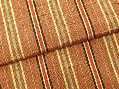 平和屋着物▽上質な紬 単衣 縞 正絹 逸品 AAAZ9055fy