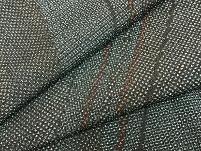 平和屋着物▽本塩沢 単衣 110亀甲 斜縞 正絹 逸品 AAAZ9056fy