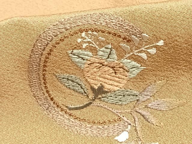 平和屋着物▽訪問着 単衣 総刺繍 草花文 正絹 逸品 AAAZ9060fy