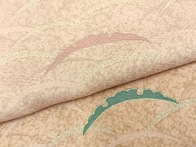 平和屋着物▽上質な小紋 単衣 雪芝文 金銀彩 正絹 逸品 AAAZ9061fy