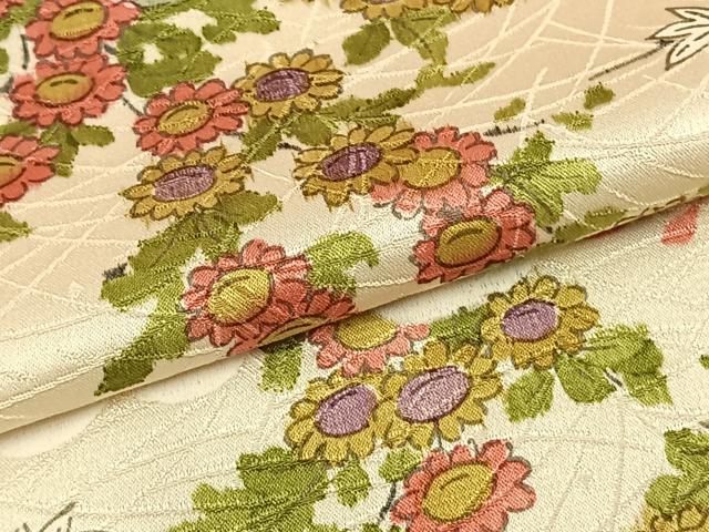 平和屋着物▽上質な小紋 単衣 草花文 正絹 逸品 AAAZ9062fy
