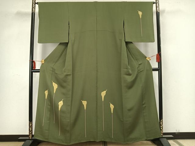 平和屋着物▽訪問着 単衣 カラー 正絹 逸品 AAAZ9069fy