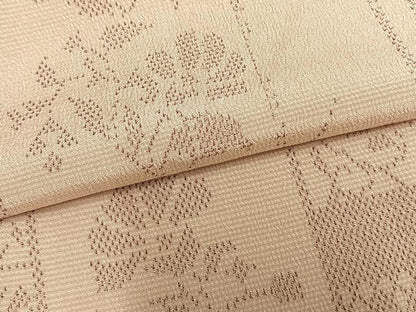 平和屋着物▽本塩沢　訪問着　単衣　草花文　正絹　逸品　AAAZ9071fy