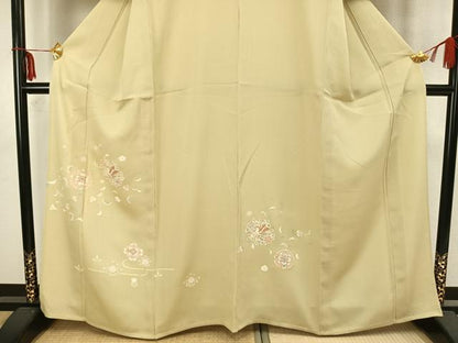 平和屋着物▽訪問着 単衣 吉祥花鳥文 金彩 正絹 逸品 AAAZ9080fy