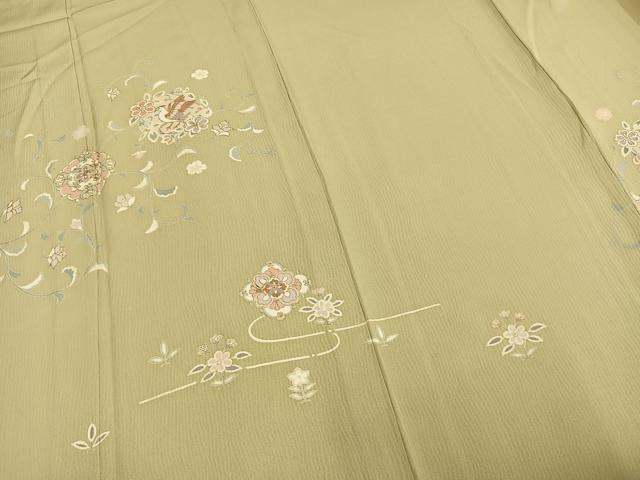 平和屋着物▽訪問着 単衣 吉祥花鳥文 金彩 正絹 逸品 AAAZ9080fy