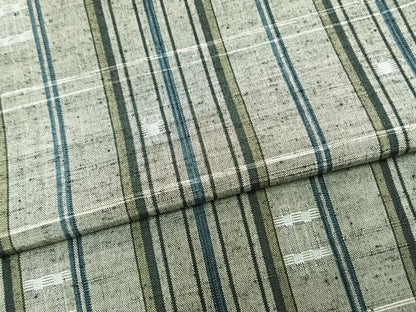平和屋着物▽上質な紬 単衣 縞 正絹 逸品 AAAZ9082fy