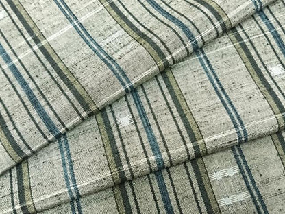 平和屋着物▽上質な紬 単衣 縞 正絹 逸品 AAAZ9082fy