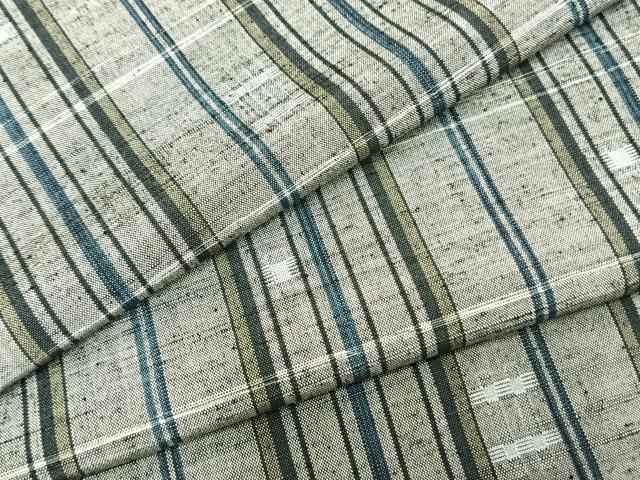 平和屋着物▽上質な紬 単衣 縞 正絹 逸品 AAAZ9082fy