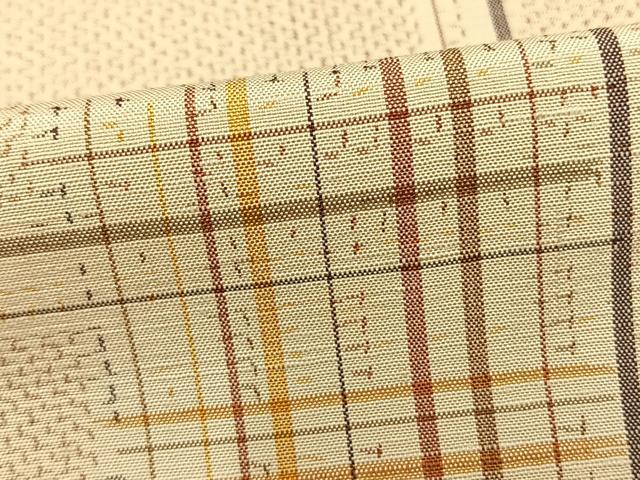 平和屋着物▽上質な紬 単衣 色紙重ね文 正絹 逸品 AAAZ9089fy
