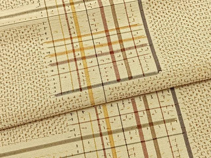 平和屋着物▽上質な紬 単衣 色紙重ね文 正絹 逸品 AAAZ9089fy