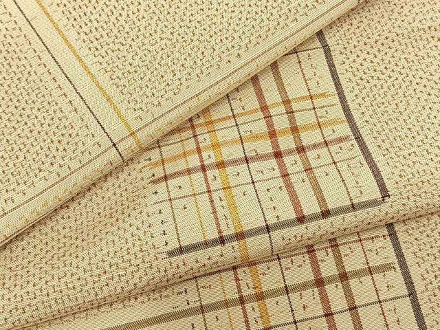 平和屋着物▽上質な紬 単衣 色紙重ね文 正絹 逸品 AAAZ9089fy