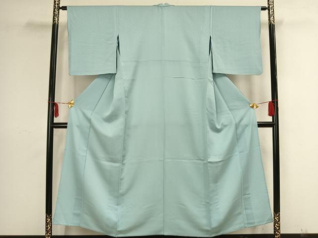 平和屋着物▽色無地　単衣　花尽くし　水色　洗える着物　AAAZ9092fy