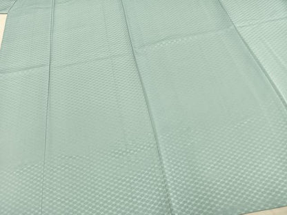 平和屋着物▽色無地　単衣　花尽くし　水色　洗える着物　AAAZ9092fy