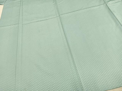 平和屋着物▽色無地　単衣　花尽くし　水色　洗える着物　AAAZ9093fy