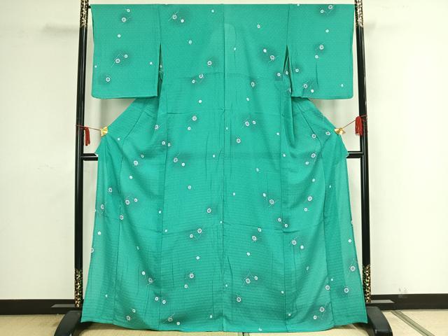 平和屋着物▽小紋 単衣 枝花文 暈し染め 洗える着物 AAAZ9094fy