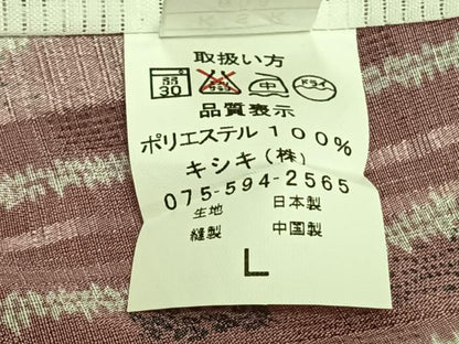 平和屋着物▽小紋 単衣 間道 銀糸 洗える着物 未使用 AAAZ9095fy