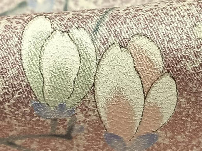 平和屋着物▽上質な小紋 単衣 枝花文 正絹 逸品 AAAZ9098fy