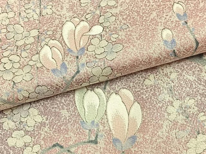 平和屋着物▽上質な小紋 単衣 枝花文 正絹 逸品 AAAZ9098fy