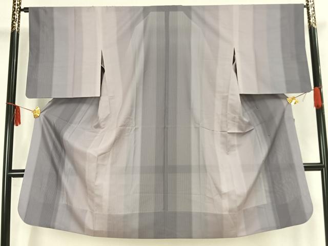 平和屋着物▽道行コート　スリーシーズン　春夏秋　塵除け　縞　ロング丈　正絹　逸品　AAAZ9099fy