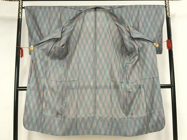 平和屋着物▽道行コート　スリーシーズン　春夏秋　塵除け　斜縞　正絹　逸品　未使用　AAAZ9102fy