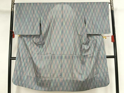 平和屋着物▽道行コート　スリーシーズン　春夏秋　塵除け　斜縞　正絹　逸品　未使用　AAAZ9102fy