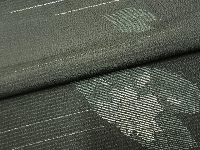 平和屋着物▽羽織 スリーシーズン 春夏秋 塵除け 舞花文 黒地 銀糸 正絹 逸品 AAAZ9106fy