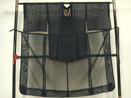 平和屋着物▽二部式　道行コート　スリーシーズン　春夏秋　塵除け　霞文　正絹　逸品　AAAZ9108fy
