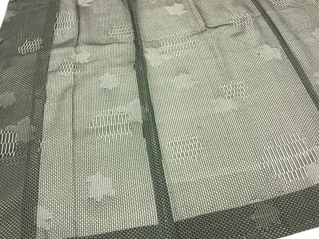 平和屋着物▽道行コート　スリーシーズン　春夏秋　塵除け　幾何学文　黒地　ロング丈　正絹　逸品　AAAZ9109fy