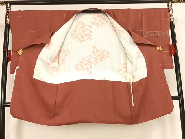 平和屋着物▽道行コート 刺繍 横段文 ロング丈 正絹 逸品 AAAZ9112fy
