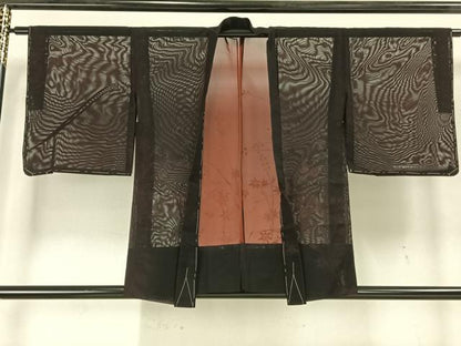 平和屋着物▽羽織　スリーシーズン　春夏秋　塵除け　枝葉文　正絹　逸品　AAAZ9115fy