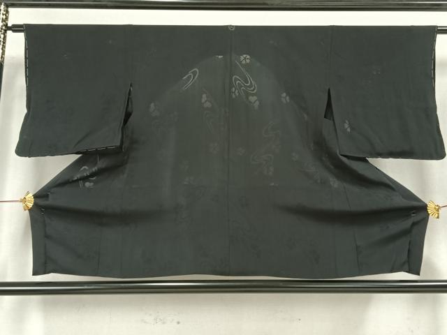 平和屋着物▽羽織 スリーシーズン 春夏秋 塵除け 舞花文 黒地 正絹 逸品 AAAZ9116fy