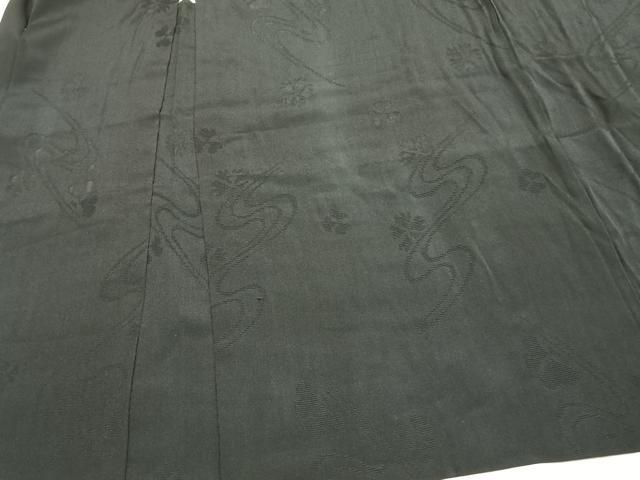 平和屋着物▽羽織 スリーシーズン 春夏秋 塵除け 舞花文 黒地 正絹 逸品 AAAZ9116fy