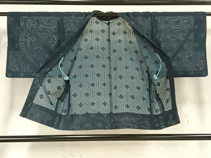 平和屋着物▽羽織 スリーシーズン 春夏秋 塵除け 亀甲文様 正絹 逸品 AAAZ9117fy