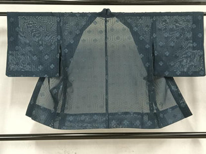 平和屋着物▽羽織 スリーシーズン 春夏秋 塵除け 亀甲文様 正絹 逸品 AAAZ9117fy