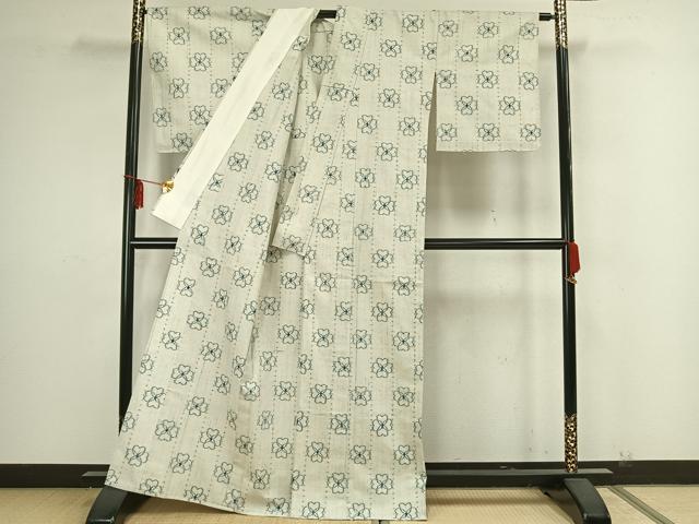 平和屋着物▽上質な紬 単衣 花間道 正絹 逸品 未使用 AAAZ9122fy
